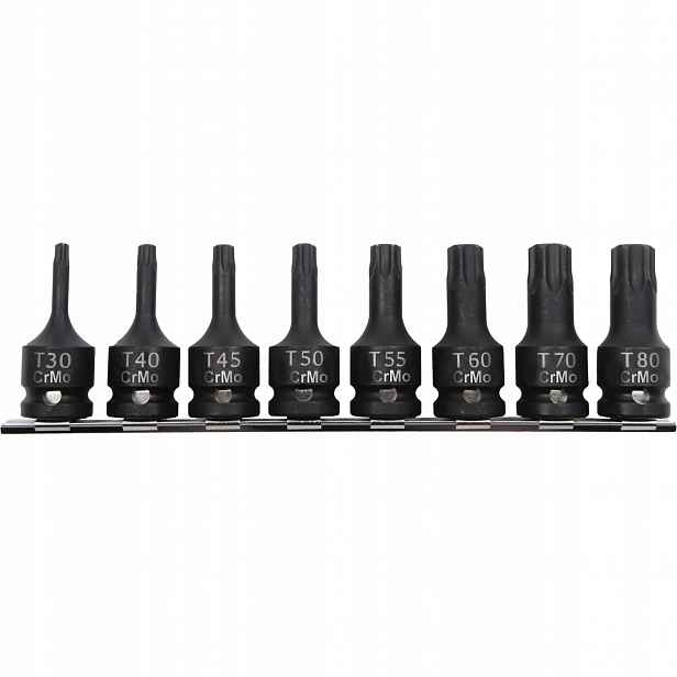 Sada 8 kusů úderových bitů 1/2' Torx T30-T80 box Proline 18493