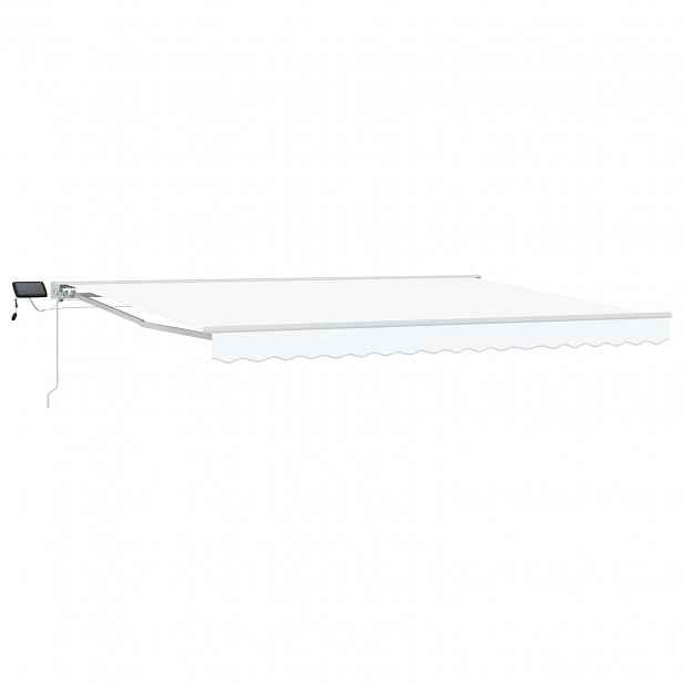 vidaXL Manuální rám markýzy s LED Bílý 4 × 3 m