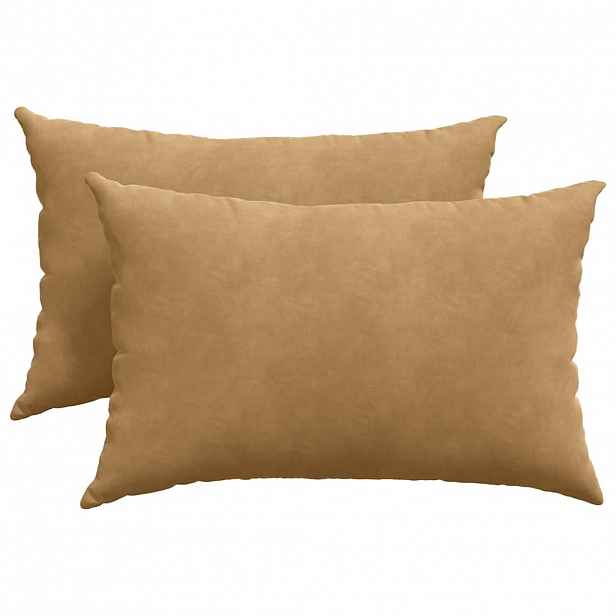 vidaXL Pohovkové polštáře 2 pcs Hnědá 60 x 40 cm Žebrovaná látka