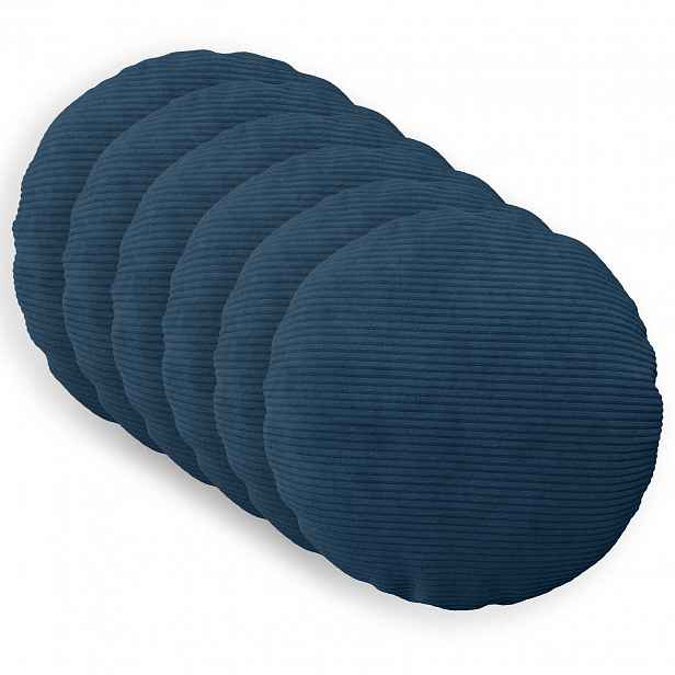 vidaXL Povlak na polštář 6 pcs HEERLEN Námořnická modrá Ø 60 cm