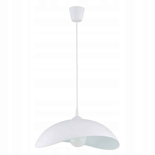 Závěsná lampa bílá s vlnitým stínidlem do kuchyně/předsíně 1xE27 Alfa