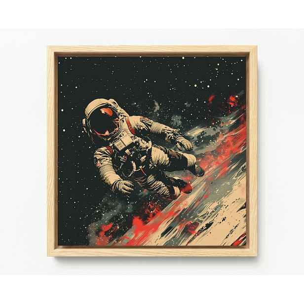 Obraz Rám American Box Astronauta Vesmír Galaxie Grafika Umění 50x50