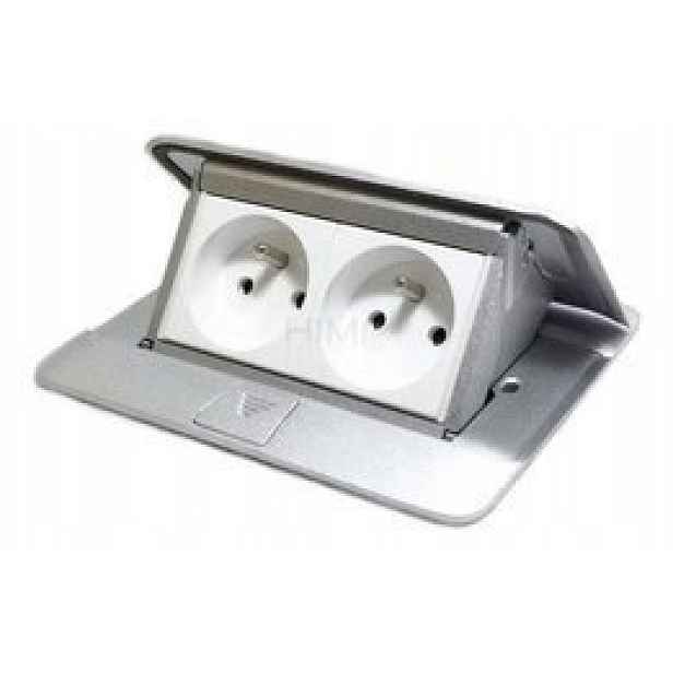 Zásuvka pro pracovní desku Aluminium Popup vybavená 654002