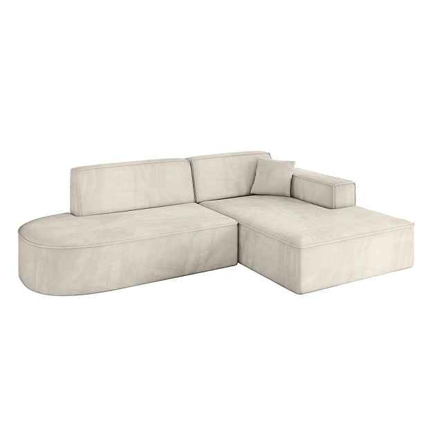 ALTDECOR ROHOVÁ SEDAČKA s otomanem, pravá IREA-L1-v4 232x165x77 Béžová Velur