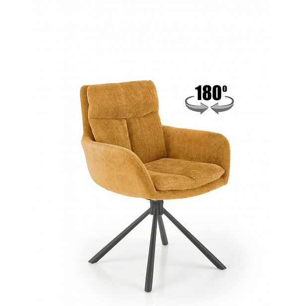 Otočná židle K495, hořčicová