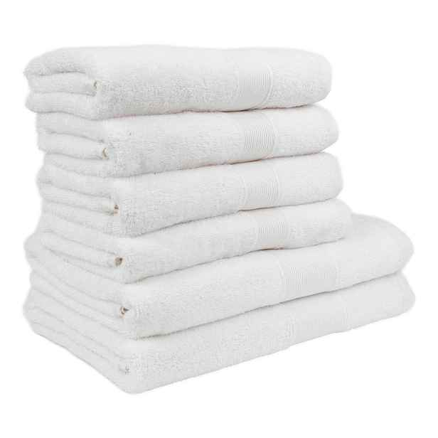 TOP Set ručníků a osušek AURA COLLECTION 6 kusů - Bílá
