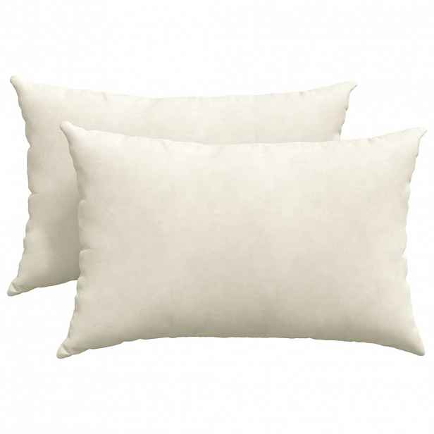vidaXL Pohovkové polštáře 2 pcs Krémová 60 x 40 cm Žebrovaná látka