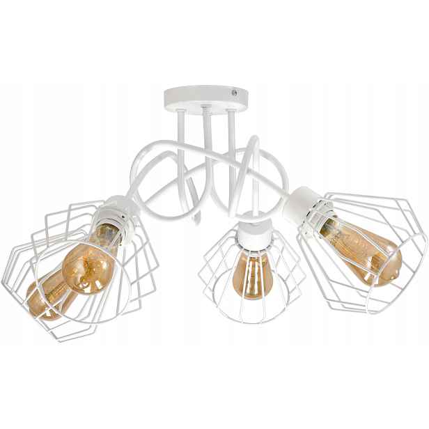 Závěsná stropní lampa 4xE27 Loft Diamant Bílá