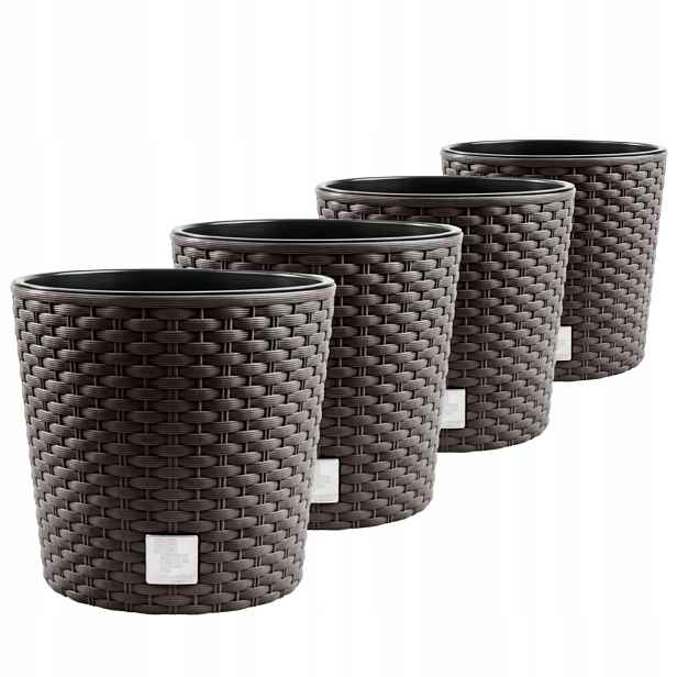 4X Rato DRTUS300L Květináč imitace ratanu