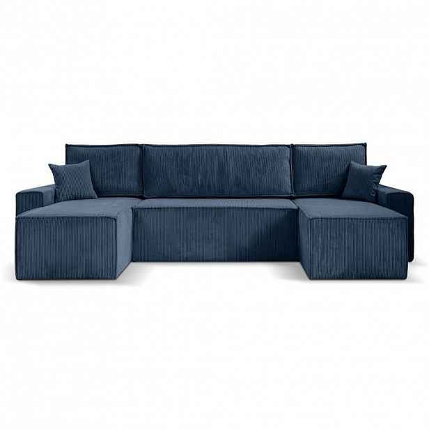 Beautysofa SEDACÍ SOUPRAVA Hektor U s funkcí spaní, tmavě modrá
