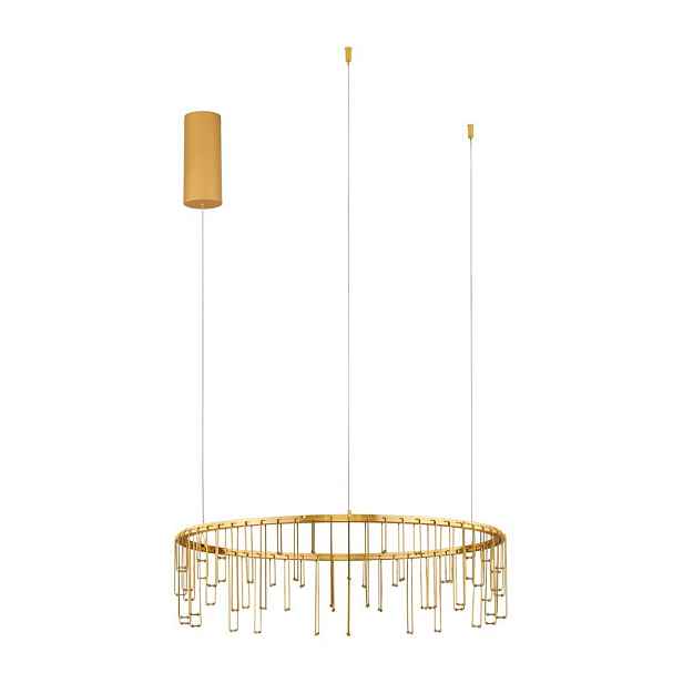Hliníkové LED stmívatelné závěsné svítidlo ve zlaté barvě ø 65 cm Stellar – Nova Luce