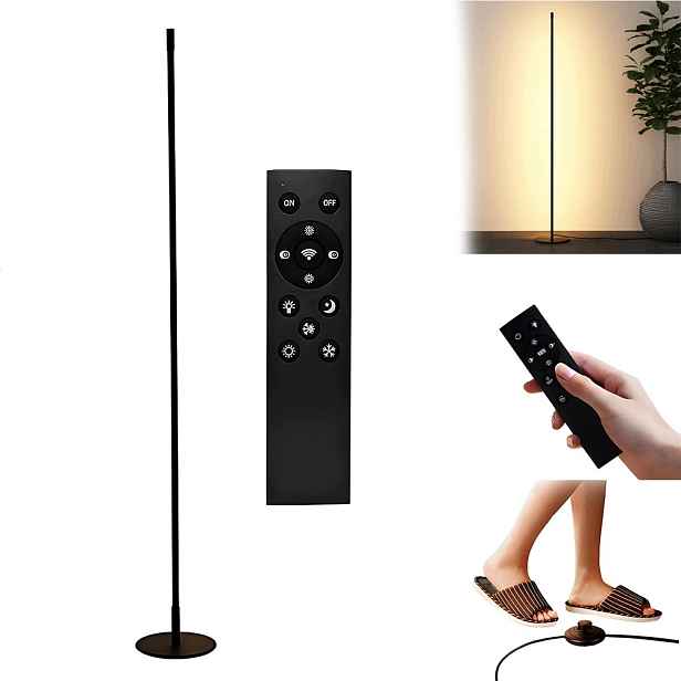 Led podlahová lampa, plynulé stmívání, teplá bílá, minimalistická