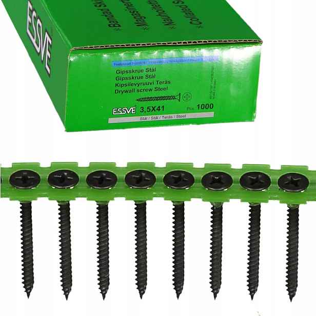 Šrouby Na Pásku Do Kovu 3,5x41mm Pro Desky G-k Essve 1000ks