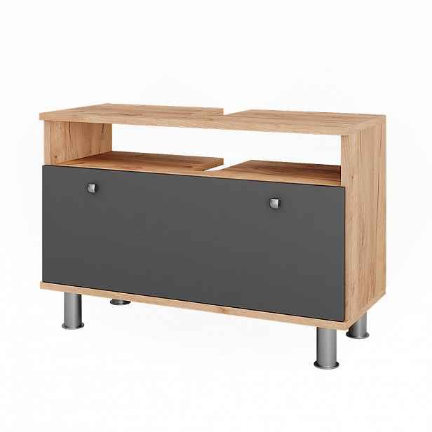 Vicco TOALETNÍ SKŘÍŇKA PRO UMYVADLO Fynn Zlatý dub power/antracit 80.2 x 54 cm se zásuvkou