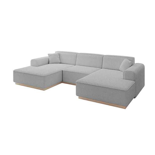 ALTDECOR SEDACÍ SOUPRAVA ve tvaru U IREA-U1 301x165x80 Světle šedá Buklé