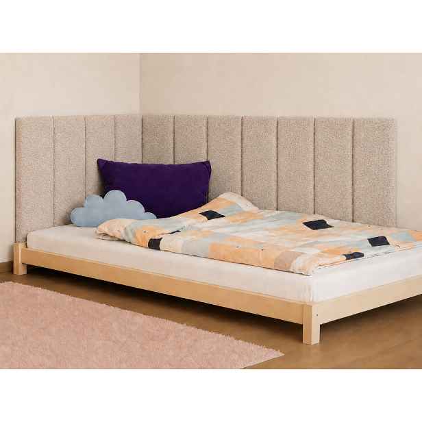 Rovný čalouněný panel na zeď BOUCLÉ Zvolte barvu: Béžová, Zvolte rozměr: 20x120 cm, Uchycení na zeď: Se samolepícím suchým zipem