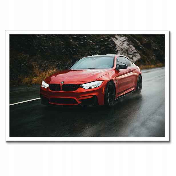 Plakáty v rámu 60x40 Červené Bmw Auto