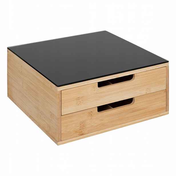 Bambusový Držák Zásobník Na Kávové Kapsle Pro 112 Kapsí Black Bamboo 30X30X14,5 cm