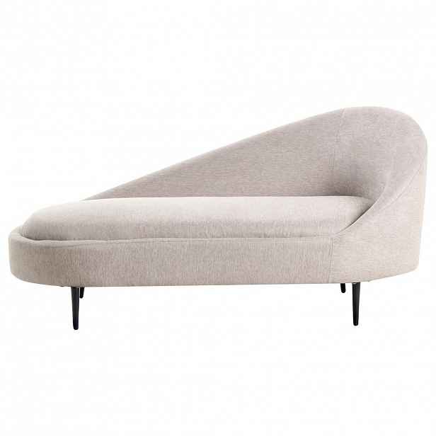Beliani ČALOUNĚNÉ lehátko chaise longue pravostranné Béžové Valreas