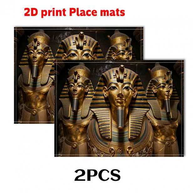 TEMU Sada 2, 4 6 podložek na stůl s starověké egyptské kultury. Impozantní zlatého dodává majestátní dojem. S rozměry 11,8 x 17,7 palců jsou tyto