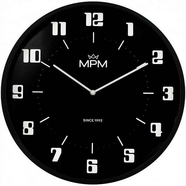 Velké Kulatý Černé Klasické Nástěnné Hodiny Mpm E01.4206.90 40 cm