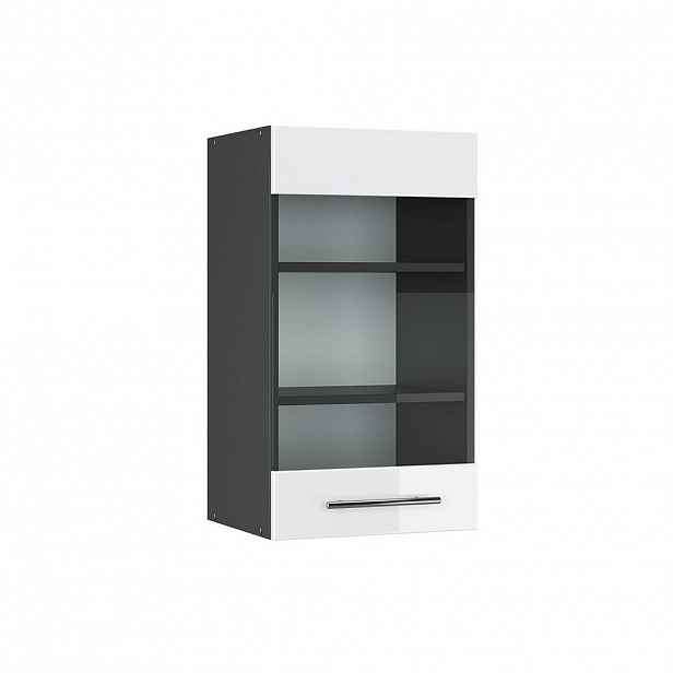 Vicco SKLENĚNÁ KUCHYŇSKÁ SKŘÍŇKA Fame-Line Bílá vysoký lesk 40 cm