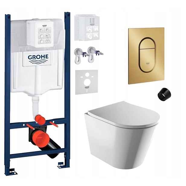 Grohe Rapid Sl s Wc mísou Omnires Tampa a zlatým kartáčovaným tlačítkem