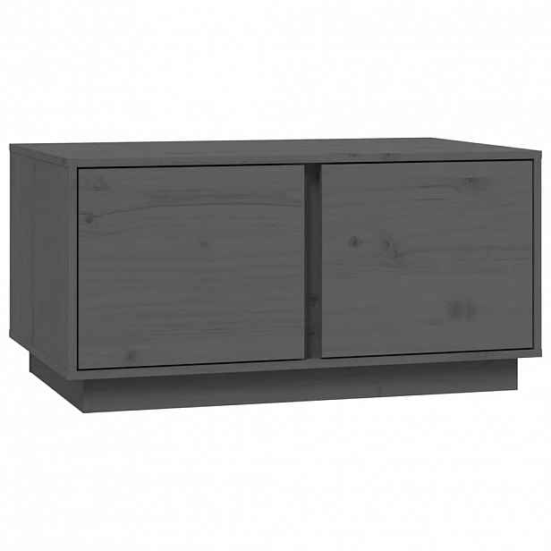 vidaXL Konferenční stolek šedý 80 x 50 x 40 cm masivní borové dřevo
