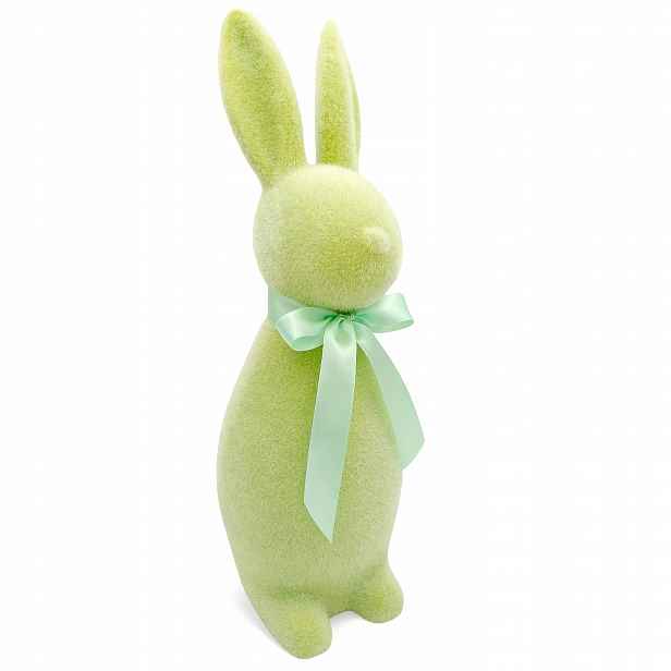 Velký Velikonoční Králík 47 cm Zelený Velurový Vánoční Dekorace Figurka