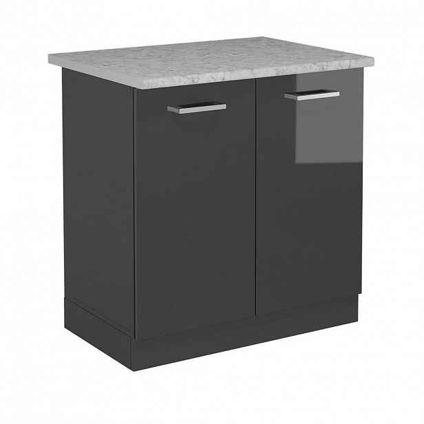Vicco SKŘÍŇKA POD DŘEZ R-Line Antracitový vysoký lesk 80 cm PD Mramor