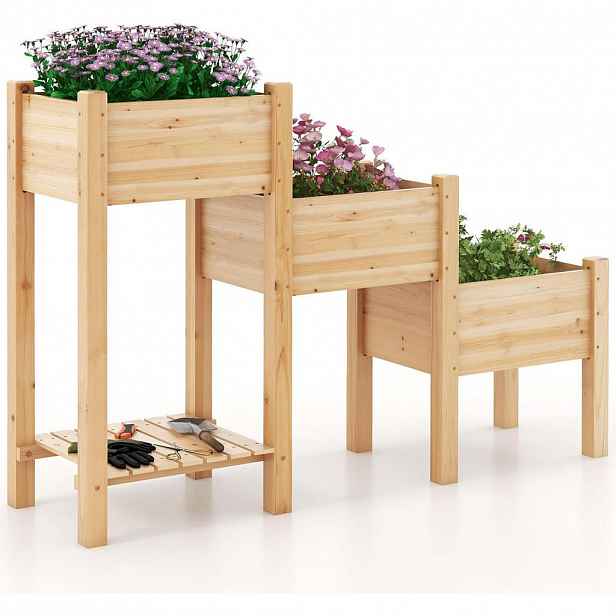 COSTWAY VYVÝŠENÝ ZÁHON, dřevo