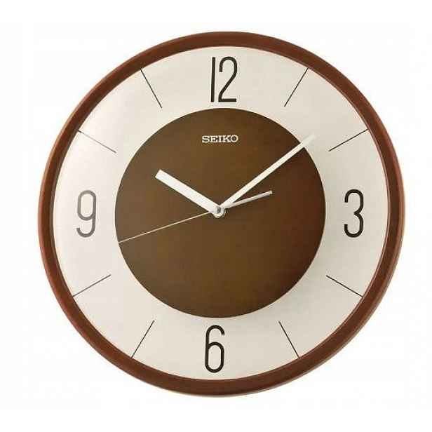 Hnědý Kulatý Japonský Hodinový Stroj Seiko Růže Větrů QXA844B 35 cm Tichý