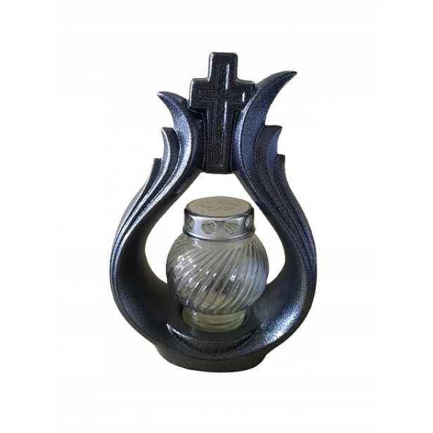 Hřbitovní Svíčka keramická kaplička keramická černá Elegantní 30 cm