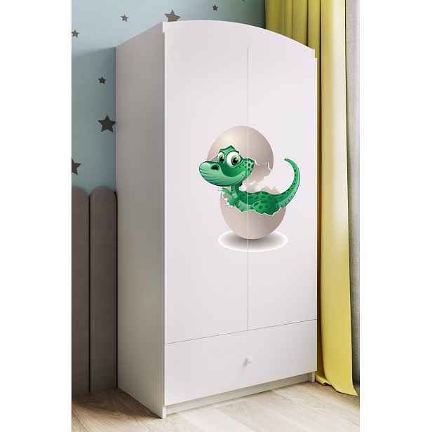 Kocot kids Dětská skříň Babydreams 90 cm dinosaurus bílá