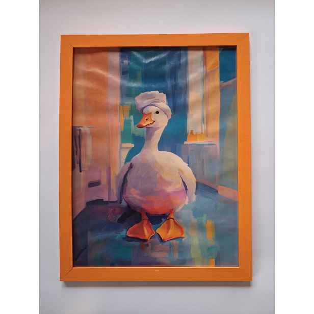 Rámeček borovicový oranžový 70x100 na fotografii klasický Dřevo boho B1