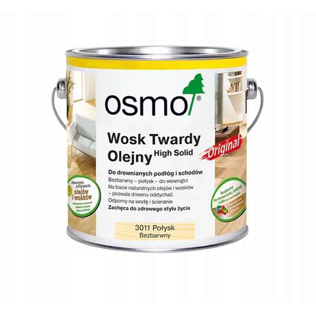 Tvrdý vosk olejový vosk Osmo 3062 bezbarvý mat 2,5L pro dřevěné schodiště