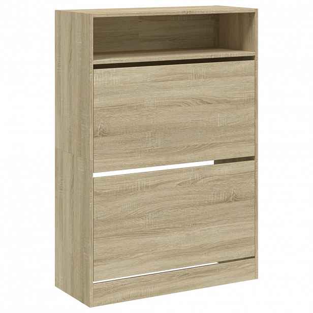 vidaXL Botník se 2 výklopnými zásuvkami dub sonoma 80 x 34 x 116 cm