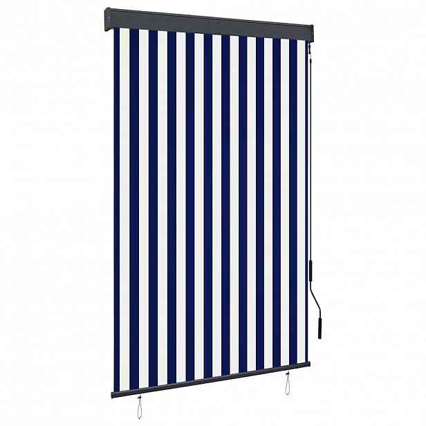 vidaXL Venkovní roleta 120 x 250 cm modrobílá