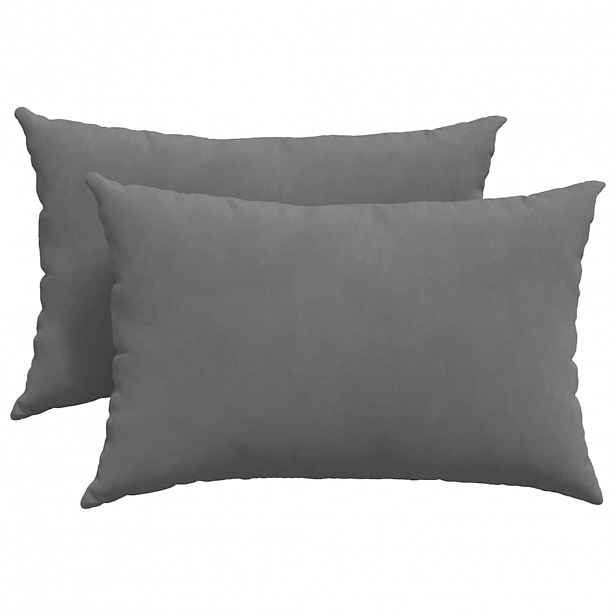 vidaXL Pohovkové polštáře 2 ks textil Tmavě šedá 60 x 40 cm