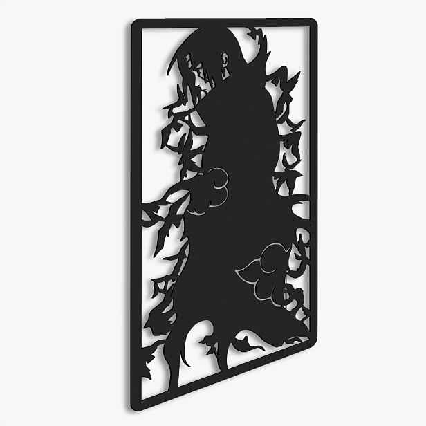 Dřevěný 3D obraz Anime Naruto Itachi Uchiha Nástěnná Dekorace Dárek