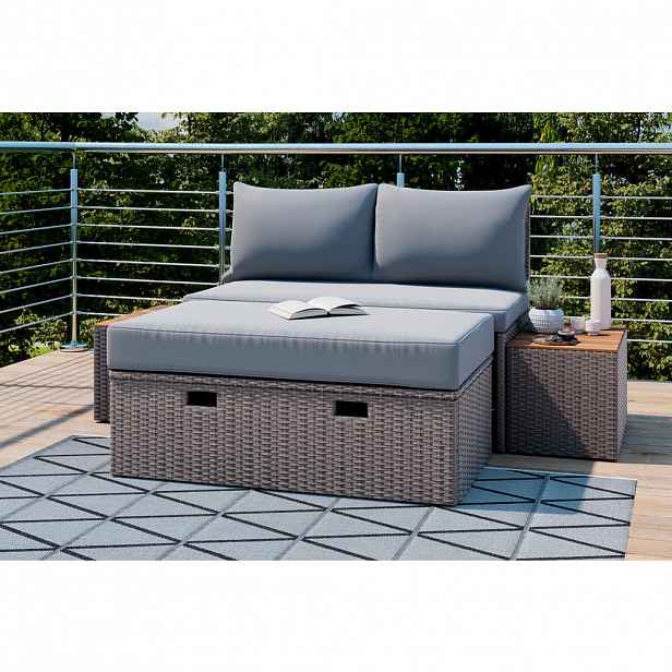 Ambia Garden TERASOVÁ SEDACÍ SOUPRAVA dřevo, kov, plast, textil