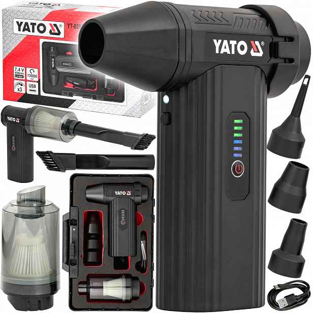 Mini Turbo Foukač Vysavač S Příslušenstvím YT-82936 Yato