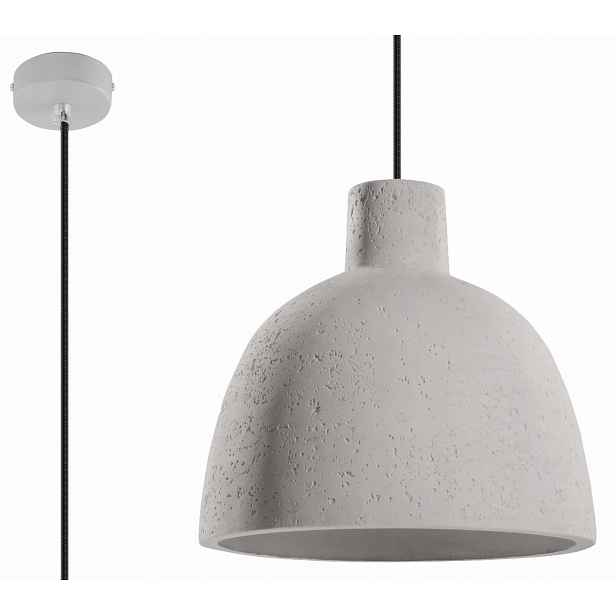 Sollux Lighting Závěsné svítidlo loft z betonu šedé nad stůl kulaté 28 cm