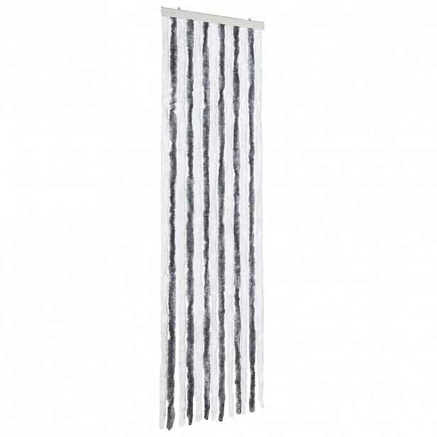 vidaXL Závěs proti hmyzu šedý a bílý 56 x 185 cm Chenille