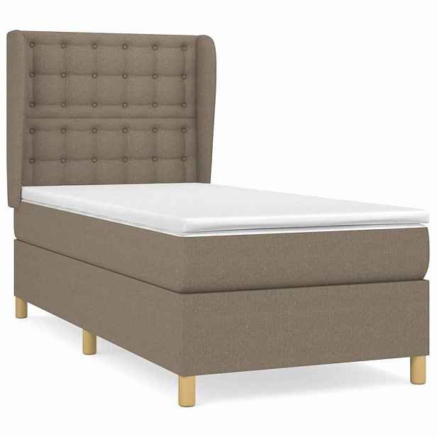 vidaXL Box spring postel s matrací taupe 100 x 200 cm textil
