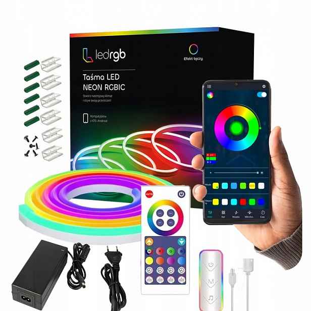 Led Pásek 3M Neon 5050 Rgbic Wifi Tuya Aplikace Dálkový Ovladač Duha Set 60LED/M