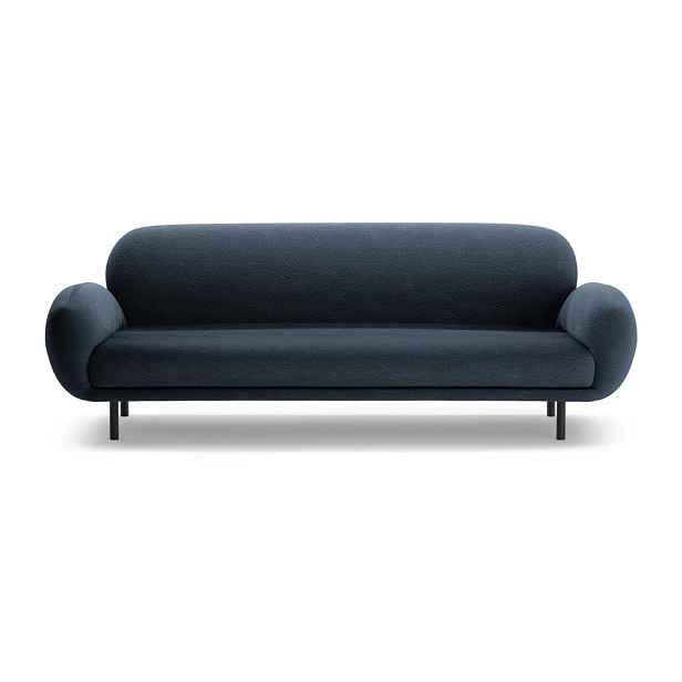 Tmavě modrá pohovka z textilie bouclé 208 cm Poppy – Micadoni