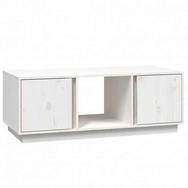 vidaXL Konferenční stolek bílý 110x50x40 cm masivní borové dřevo