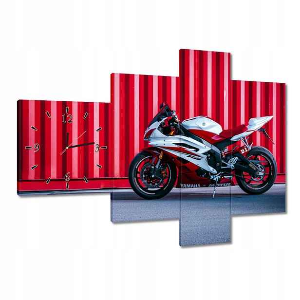 Hodiny 100x70 Bílo-červené Yamaha