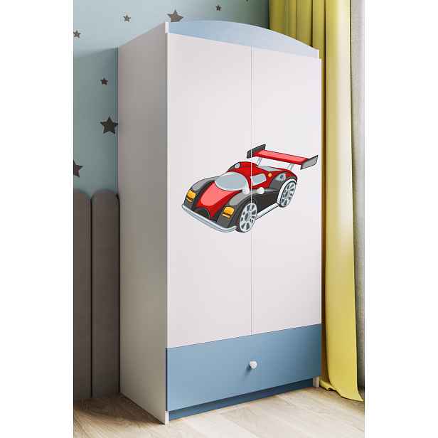 Kocot kids Dětská skříň Babydreams 90 cm formule jedna modrá